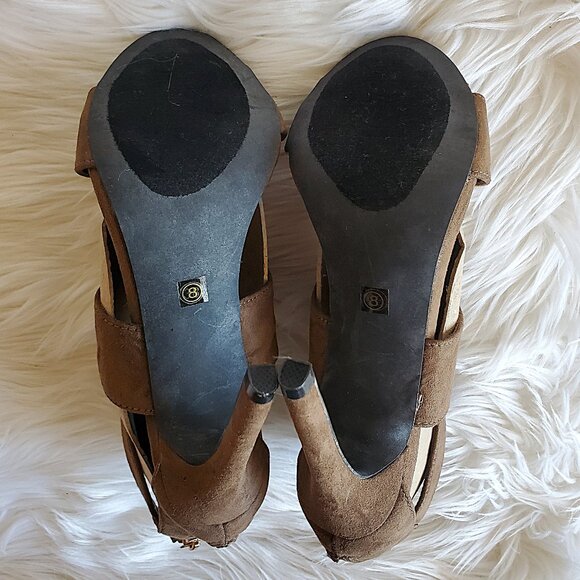 Charlotte Russe Janelle Women's Browne Caged Suede Sandal SZ 8 - Picture 8 of 14